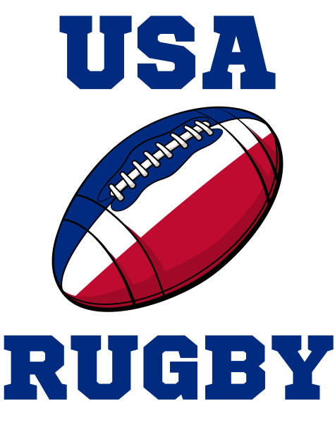 USA Rugby Ball T-Shirt (Red) - Ladies